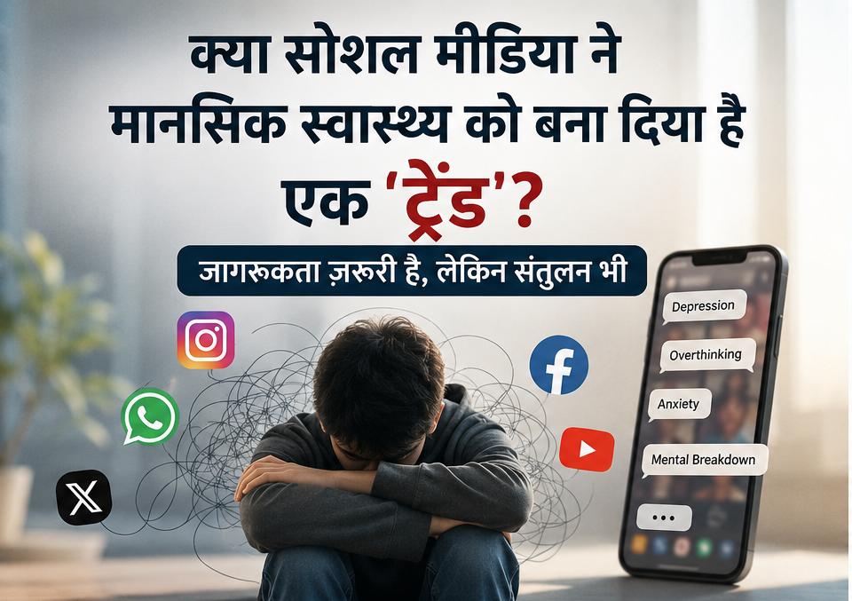 सोशल मीडिया का दौर – क्या मानसिक स्वास्थ्य भी बन गया है एक Trend ?